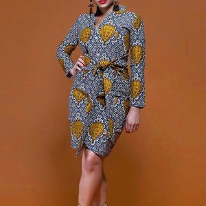Printed Wrap Dress